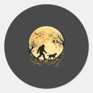 Halloween Bigfoot laufender Labrador unter Vollmon Runder Aufkleber