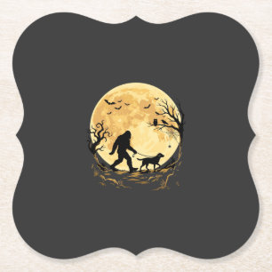 Halloween Bigfoot laufender Labrador unter Vollmon Untersetzer