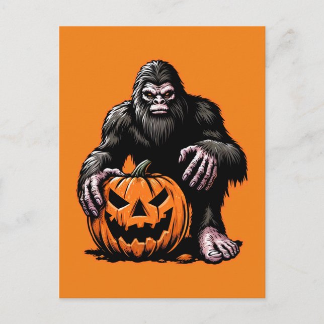 Halloween Bigfoot Pumpkin Scare Postkarte (Vorderseite)