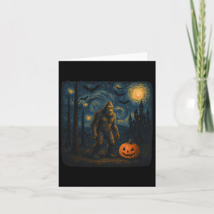 Halloween Bigfoot Starry Night Van Gogh Sasquatch Karte