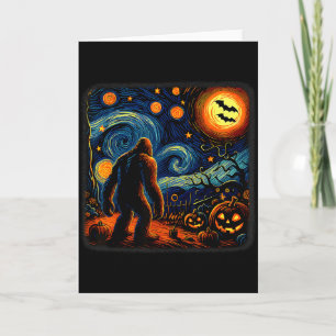 Halloween Bigfoot Sternennacht Van Gogh Sasquatch Karte