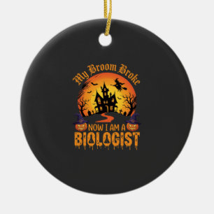 Halloween Biologe Hexe Kürbis Spukhaus De Keramik Ornament
