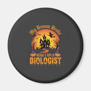 Halloween Biologe Hexe Kürbis Spukhaus De Magnet
