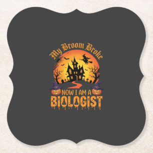 Halloween Biologe Hexe Kürbis Spukhaus De Untersetzer