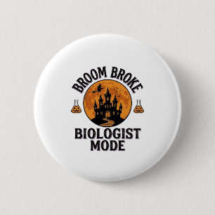 Halloween-Biologe-Shirt Vintage Gruselige Wissensc Button