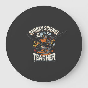Halloween Biologie-Lehrer Gruselige Wissenschaft Große Wanduhr
