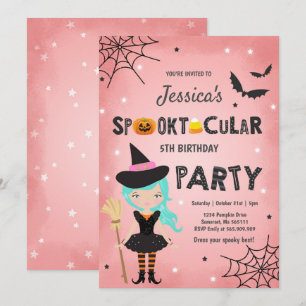 Halloween Birthday Einladung Hexenhut-Halloween-Pa
