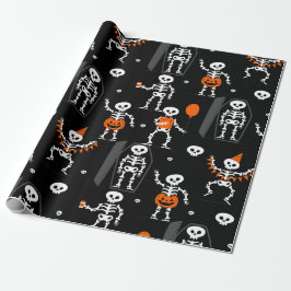 halloween birthday party skeleton coffin skull geschenkpapier