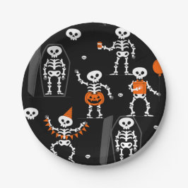 halloween birthday party skeleton coffin skull pappteller