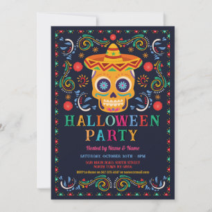 Halloween Birthday Sugar Skull Fiesta mexikanisch Einladung