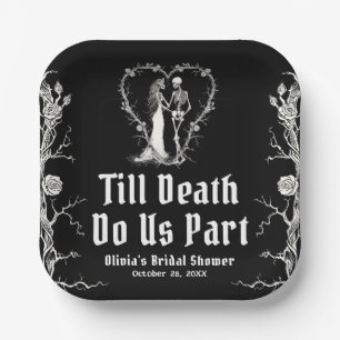 Halloween Bis dass der Tod uns scheidet Brautparty Pappteller
