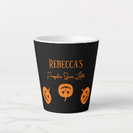 Halloween Black and Orange Pumpkin Spice Latte Tas Milchtasse