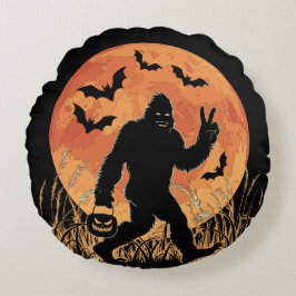 Halloween Black and Orange, Rundes Kissen