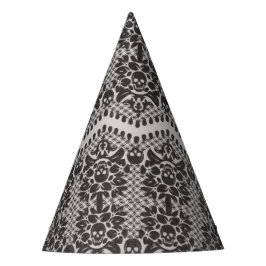 Halloween Black and White Skull Lace Party Hat Partyhütchen