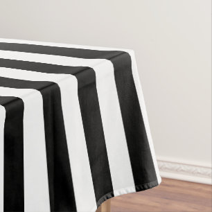 Halloween Black and White Stripes Gemustert Tischdecke