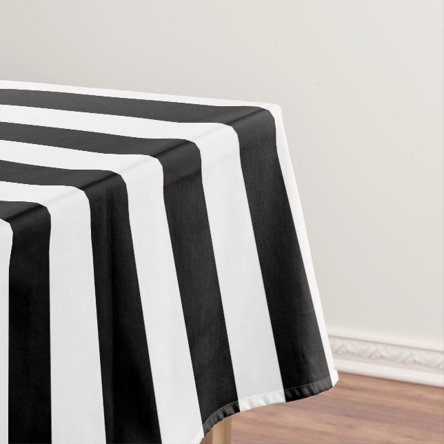 Halloween Black and White Stripes Gemustert Tischdecke (Beispiel)
