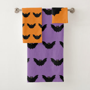 Halloween Black Bat Badhandtuch Set