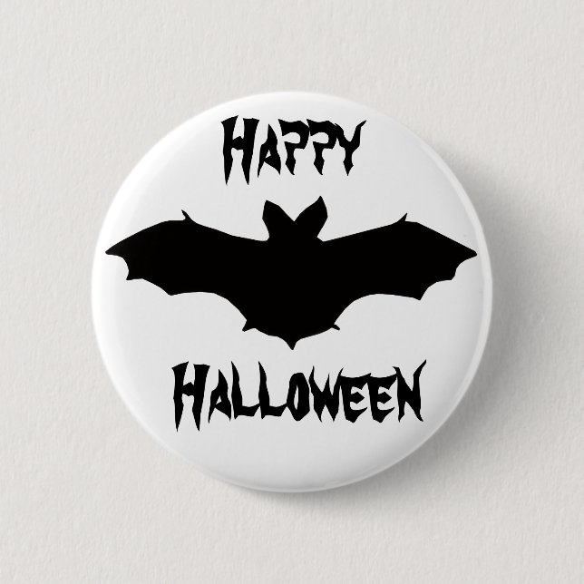 Halloween Black Bat Button (Vorderseite)