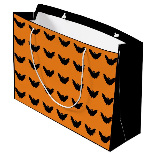 Halloween Black Bat Große Geschenktüte (Rückseite Schrägansicht)