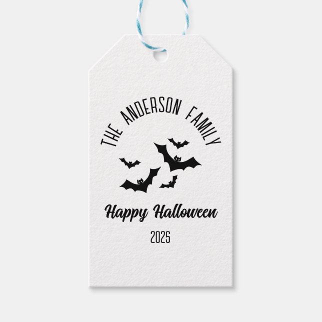Halloween Black Bats Personalisiert Name Year Geschenkanhänger (Vorderseite)