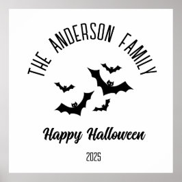 Halloween Black Bats Personalisiert Name Year Poster