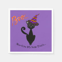 Halloween Black Blasé Cat mit Hexenhut