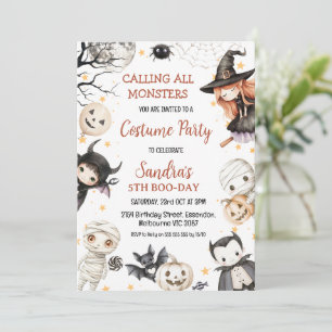 Halloween Black Brown Kids Costume Party Geburtsta Einladung