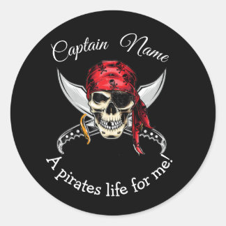 Halloween Black Captain Pirate Legend Runder Aufkleber
