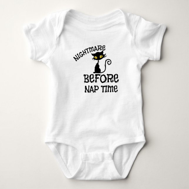 Halloween Black Cat Baby Sleeper Bodysuit Strampler (Vorderseite)