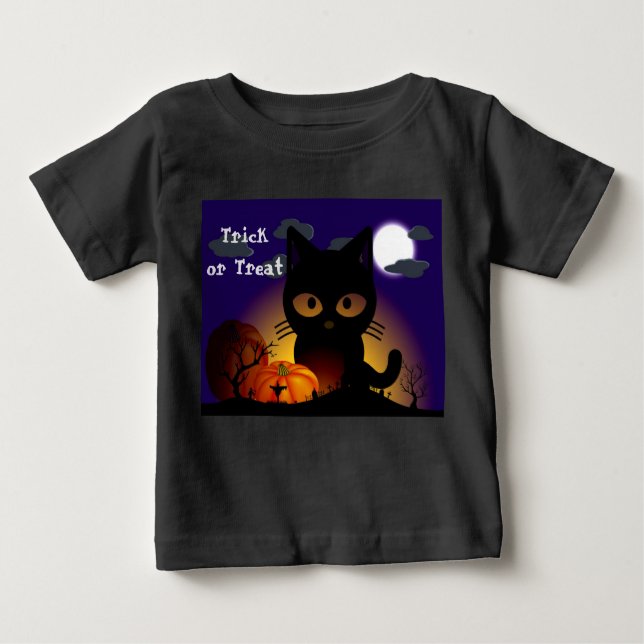 Halloween Black Cat Baby T-shirt (Vorderseite)