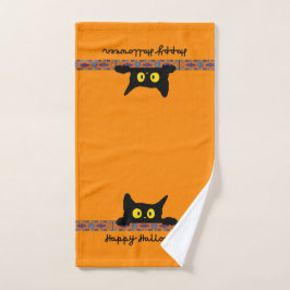 Halloween Black Cat Badhandtuch Set