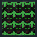 Halloween Black Cat Bandana Halstuch<br><div class="desc">Diese phantastische Bandana hat eine schwarze Katze mit spitzen Ohren,  leuchtend grüne Augen und ein leicht rotes Grinsen. Dieses gruselige Kätzchen ist perfekt für Halloween- oder Katzenliebhaber.</div>