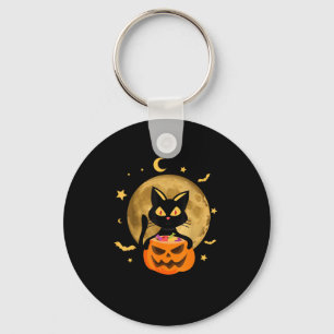 Halloween Black Cat Beängstigend Pumpkin Auf dem M Schlüsselanhänger
