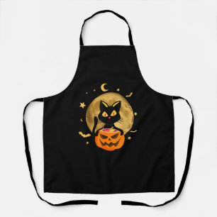 Halloween Black Cat Beängstigend Pumpkin Auf dem M Schürze