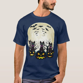 Halloween Black Cat Beängstigend Pumpkin Auf dem M T-Shirt