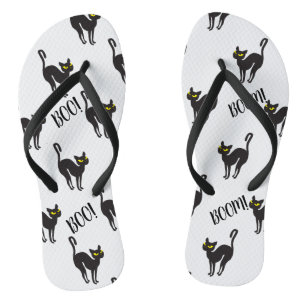 Halloween Black Cat, Boo! süße Tier Flip Flops