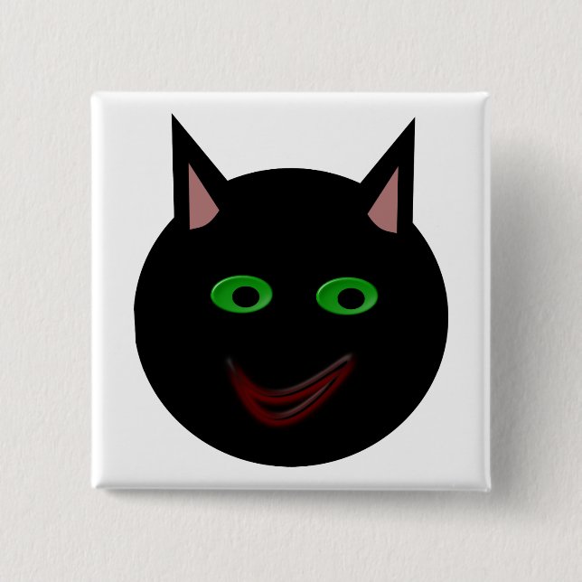 Halloween Black Cat Button (Vorderseite)