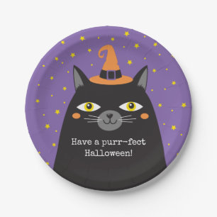 Halloween Black Cat Card Pappteller