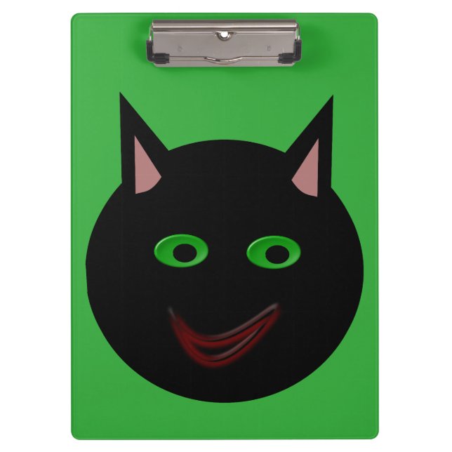 Halloween Black Cat Clipboard Klemmbrett (Vorderseite)