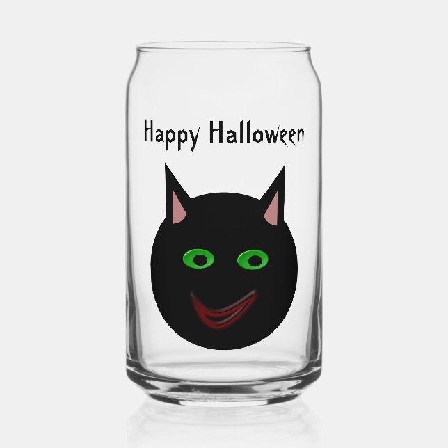 Halloween Black Cat Custom Dosenglas (Vorderseite)