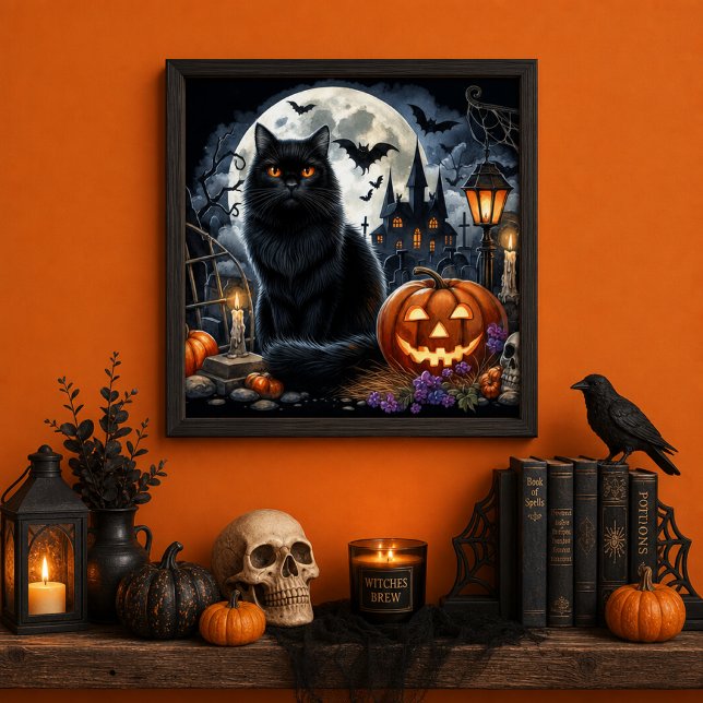 Halloween Black Cat Decorative Zuhause Poster (Von Creator hochgeladen)