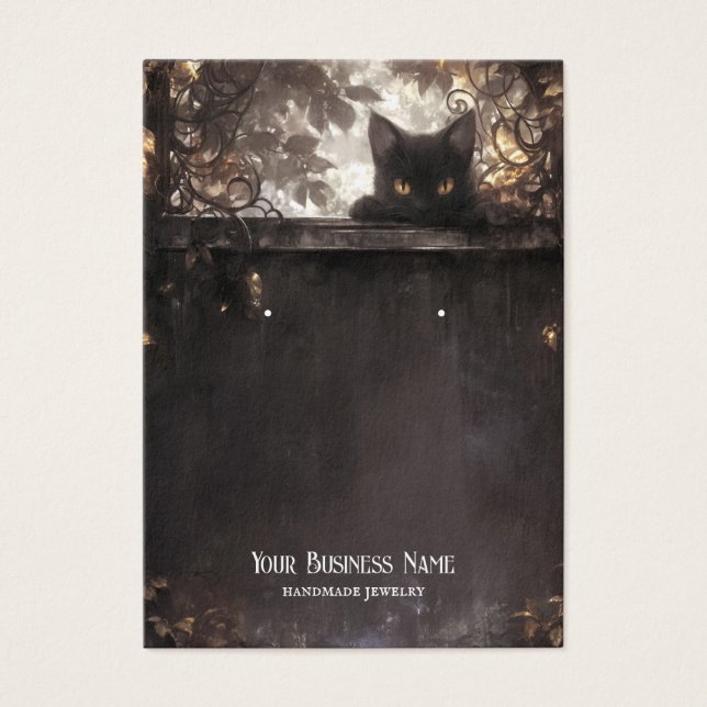 Halloween Black Cat Earring Display Card (Vorderseite)