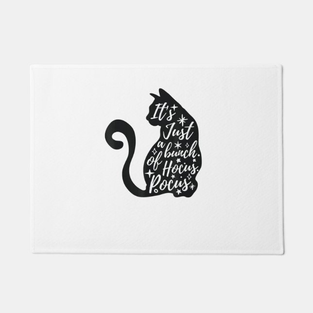 Halloween Black Cat Es ist nur ein Haufen Hokuspok Fußmatte (Vorderseite)