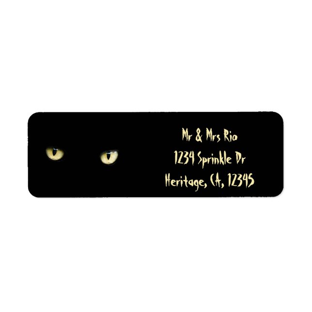 Halloween Black Cat Eyes Custom Address Labels (Vorne)
