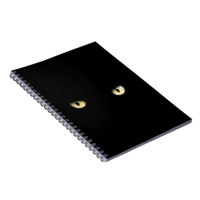 Halloween Black Cat Eyes Notebook Notizblock (Rechte Seite)