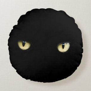 Halloween Black Cat Eyes Round Pillow Rundes Kissen