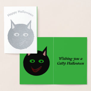 Halloween Black Cat Foil Card Folienkarte