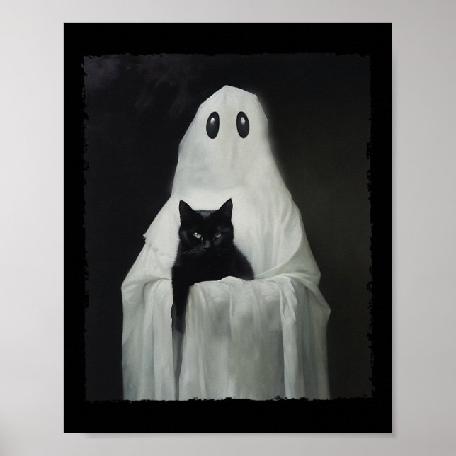 Halloween Black Cat Ghost Spooky Jahreszeit Kostüm Poster (Vorne)