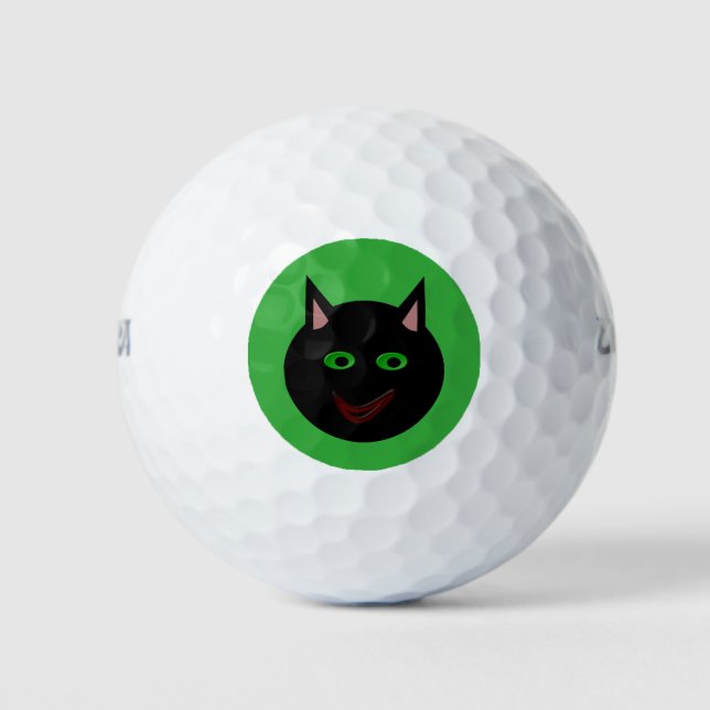 Halloween Black Cat Golf Ball (Vorderseite)