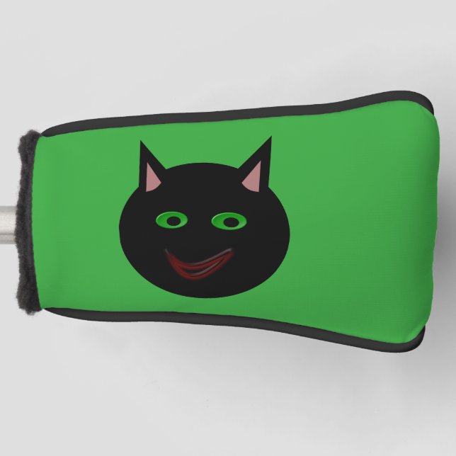 Halloween Black Cat Golf Putter Cover Headcover (Vorderseite)